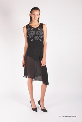 LAST SIZE / Rose Garden Dress Black - Was $290 Now $40
